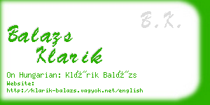 balazs klarik business card